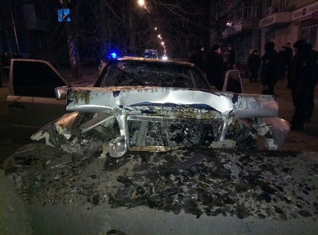 Появились фото вчерашней аварии в Днепровском районе