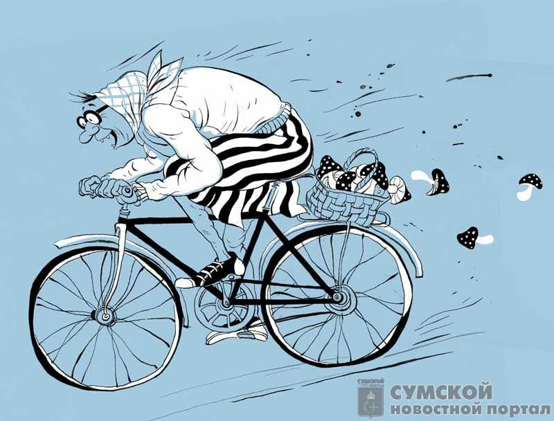 В Запорожье бабушка-велосипедистка на скорости попала под капот авто полиции (ВИДЕО)