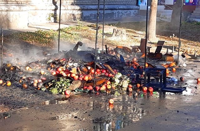 В центре Запорожья заживо сгорел человек (ФОТО)