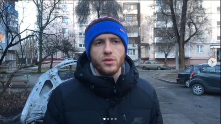 Неизвестные ночью сожгли авто запорожского волонтера Андрея Лукина (ВИДЕО)