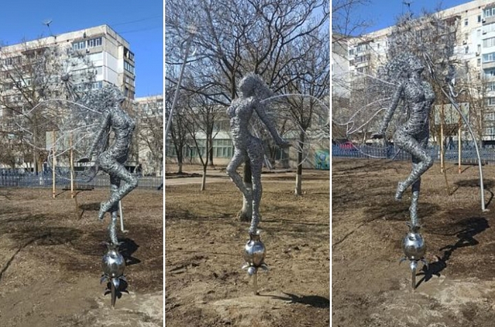 На запорожском курорте появилась фотолокация с железной феей