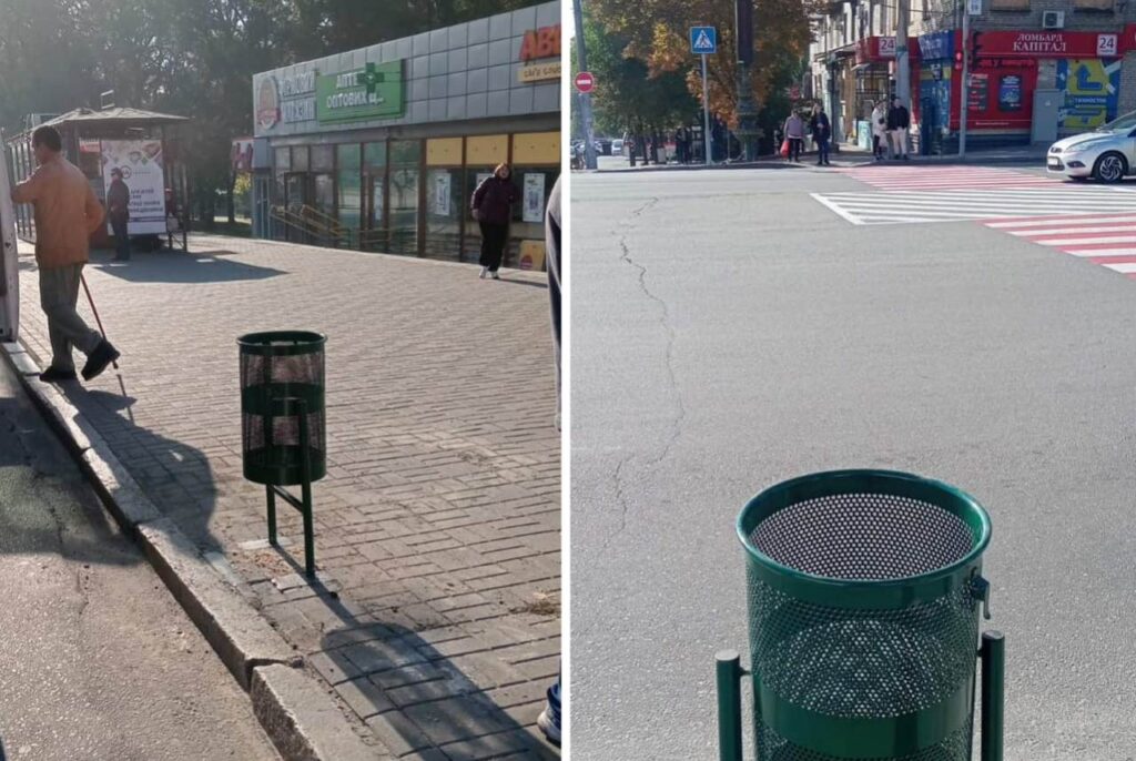 У Запоріжжі встановлюють нові урни на вулицях
